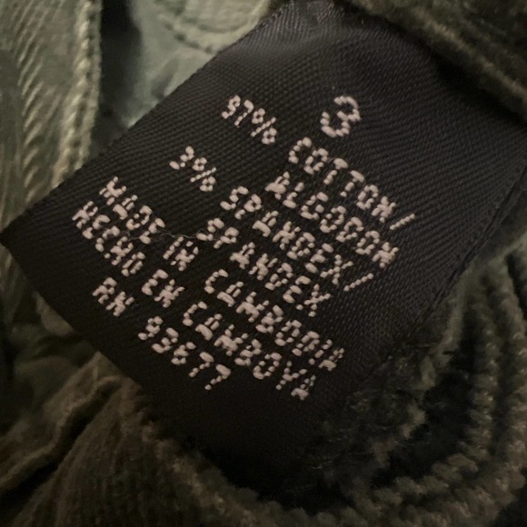 Vintage Y2K Arizona Jean Co Size 3 Green Flared Corduroy Jeans Pants Low Waist - Picture 7 of 9